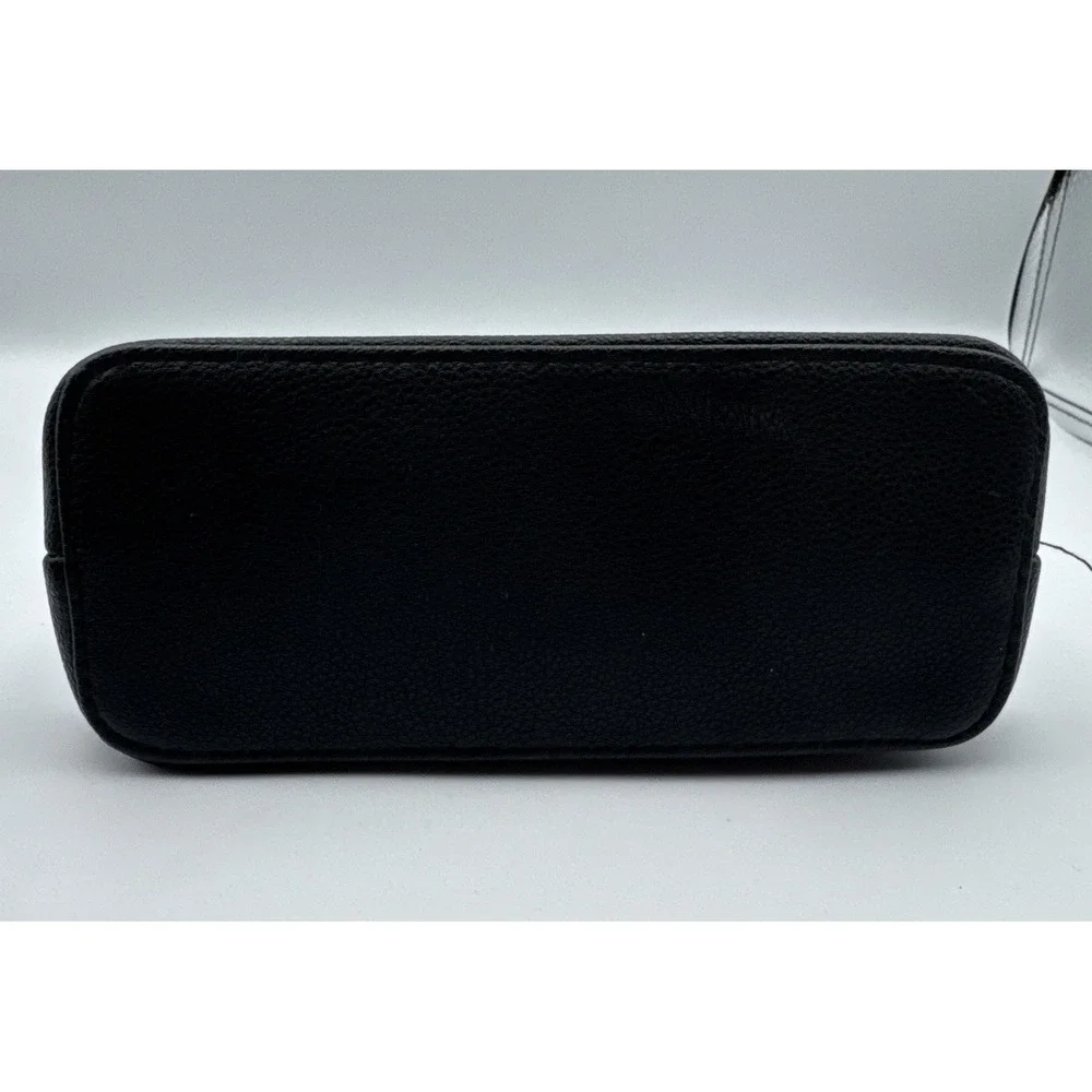 Victoria's Secret Clear Black Makeup Bag‎ PVC Faux Leather Gold Angel Wings